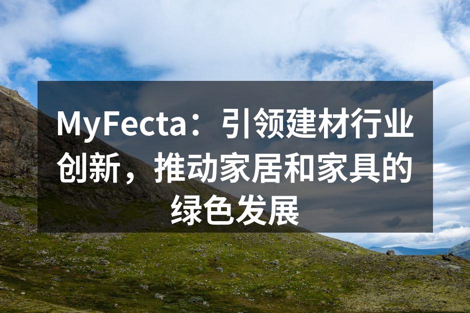 MyFecta：引领建材行业创新，推动家居和家具的绿色发展